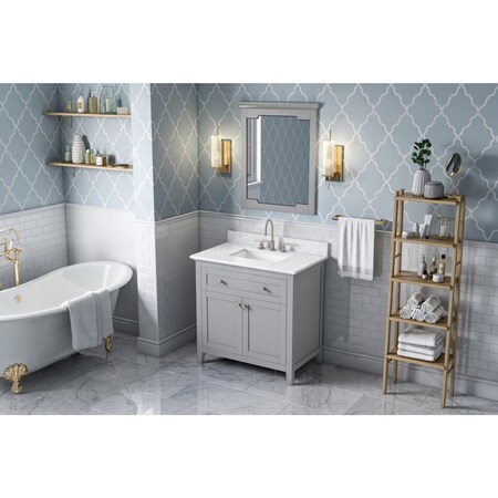 Jeffrey Alexander 28In. W X 1-1/2In. D X 34In. H Grey Chatham Mirror MIR2CHA-28-GR